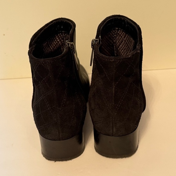AQUATALIA SHOES ANKLE BOOTS BOOTIES BLACK LEATHER SUEDE SIDE ZIP ITALY SIZE 7 - Picture 8 of 13